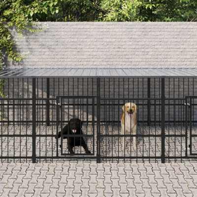 Berkfield Outdoor Dog Kennel With Roof Steel 7.51 M2 - image 1
