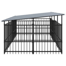 Berkfield Outdoor Dog Kennel With Roof Steel 7.51 M2 - thumbnail 4