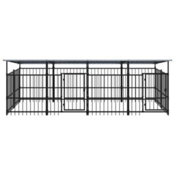 Berkfield Outdoor Dog Kennel With Roof Steel 7.51 M2 - thumbnail 3
