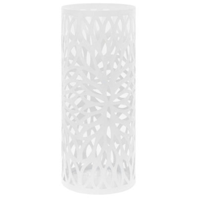 Vidaxl Umbrella Stand Leaves Steel White