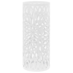Vidaxl Umbrella Stand Leaves Steel White - thumbnail 1