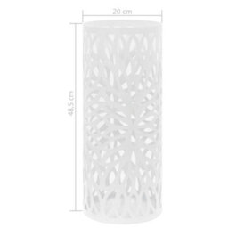 Vidaxl Umbrella Stand Leaves Steel White - thumbnail 5