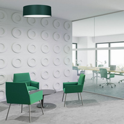 Milagro Verde Hand Made Scandi Style Ceiling Lamp In A Rich Green Finish Holds 3Xe27 Led Bulbs - image 1