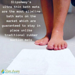 Slips Away Non Slip Adhesive Bath Mat - Ultra Thin And Discreet - Anti Skid Textured Vinyl 40Cm X 86Cm - White - thumbnail 4