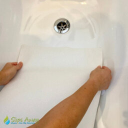 Slips Away Non Slip Adhesive Bath Mat - Ultra Thin And Discreet - Anti Skid Textured Vinyl 40Cm X 86Cm - White - thumbnail 8