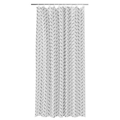 GoodHome Rohu White & Grey Cement Tile Shower Curtain (W)180Cm - image 1