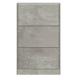 Berkfield Shoe Cabinet Concrete Grey 63X24X103 Cm Engineered Wood - thumbnail 4