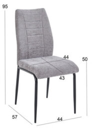 Aspect Furniture Set Of 2 Anna Upholstered Dining Chairs Black Legs,light Grey Fabric - thumbnail 8
