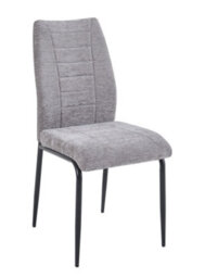 Aspect Furniture Set Of 2 Anna Upholstered Dining Chairs Black Legs,light Grey Fabric - thumbnail 5