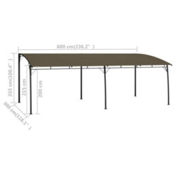 Berkfield Garden Sunshade Awning 6X3X2.55 M Taupe - thumbnail 6