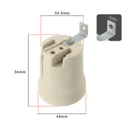 E27 Batten Lamp Holder Ceramic Lamp Socket E27 Durable Heat Resistant Ceiling And Pendant Fitting - thumbnail 2