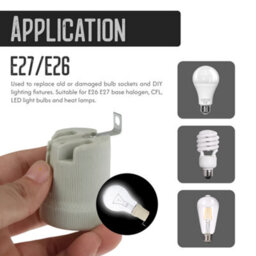 E27 Batten Lamp Holder Ceramic Lamp Socket E27 Durable Heat Resistant Ceiling And Pendant Fitting - thumbnail 5