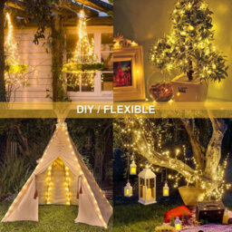 2 Pack 33Ft 100 Led Solar String Lights, Waterproof 8 Modes, Warm White For Outdoor Patio Garden Decor - thumbnail 6
