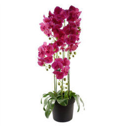 Leaf 110Cm Large Pink Orchid Plant - Artifcial - 41 Real Touch Flowers - thumbnail 1