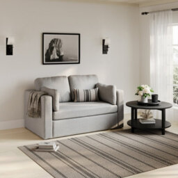 LPD Newport Light Grey 2 Seater Sofa - Linen-Blend Upholstery With Scatter Cushions - thumbnail 6