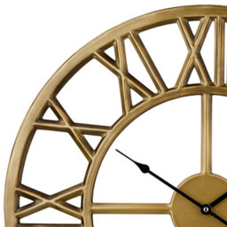 Beliani Timely Wall Clock Gold Iron Frame Classic Roman Numerals 61 Cm - Quartz, Wall-Mounted - thumbnail 3