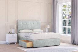 "Sloomy Highbury Silver Naples Divan Bed With Mattress 4 Drawers With 26"" Strutted Headboard 5' King" - thumbnail 2