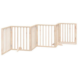 Walplus Wood Dog Gate With Door Foldable 6 Panels 300 Cm Poplar Wood - thumbnail 6