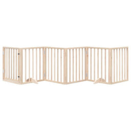 Walplus Wood Dog Gate With Door Foldable 6 Panels 300 Cm Poplar Wood - thumbnail 3