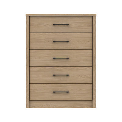 Ashbourne 5 Drawer Chest - Natural Oak On Express Delivery And Ready Assembled - image 1
