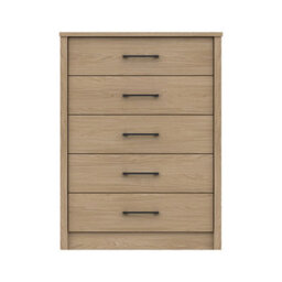 Ashbourne 5 Drawer Chest - Natural Oak On Express Delivery And Ready Assembled - thumbnail 1