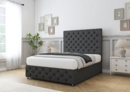 "Comfort Florida Graphite Tweed Divan Bed Base 4 Drawers - 26"" Strutted  & 12"" Footboard 4' Small Double" - thumbnail 4