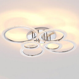 Living And Home Modern 6-Light Led Ceiling Light With 14 Rgb Modes And Remote Control, Adjustable Brightness And Colour Temperature (60W) - thumbnail 1