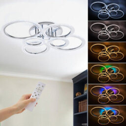 Living And Home Modern 6-Light Led Ceiling Light With 14 Rgb Modes And Remote Control, Adjustable Brightness And Colour Temperature (60W) - thumbnail 4