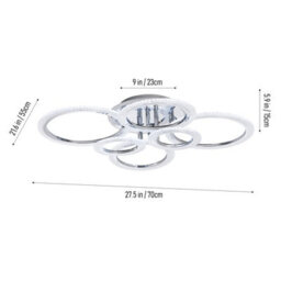 Living And Home Modern 6-Light Led Ceiling Light With 14 Rgb Modes And Remote Control, Adjustable Brightness And Colour Temperature (60W) - thumbnail 6