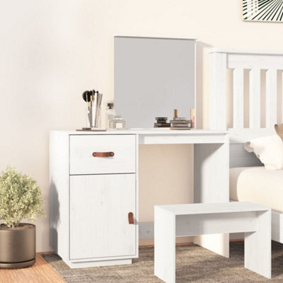 Walplus Dressing Table White 95X50X134 Cm Solid Wood Pine - image 1