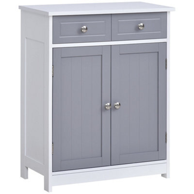 Wyld Haus Lufili Freestanding Bathroom Cabinet, 2 Drawers And Cupboard, Grey And White, 60 X 30 X 75 Cm - image 1