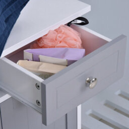 Wyld Haus Lufili Freestanding Bathroom Cabinet, 2 Drawers And Cupboard, Grey And White, 60 X 30 X 75 Cm - thumbnail 8