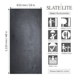 Lite Stone Nero Slate Veneer 30 X 20Cm Sample - thumbnail 3