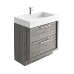 Plum&clay Walter Grey Wood Floor Standing Bathroom Vanity Unit (W)750mm - thumbnail 1