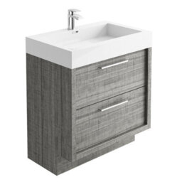 Plum&clay Walter Grey Wood Floor Standing Bathroom Vanity Unit (W)750mm - thumbnail 2