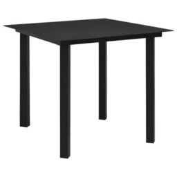 Berkfield 3 Piece Outdoor Dining Set Pvc Rattan Black - thumbnail 3