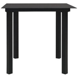 Berkfield 3 Piece Outdoor Dining Set Pvc Rattan Black - thumbnail 4