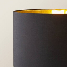 Valuelights Marissa Matte Black Stacked Ball Floor Lamp With Black/gold Shade - thumbnail 3