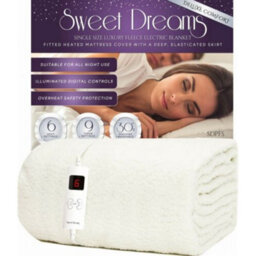 Sweet Dreams Luxury Fleece  Electric Blanket Single Size, Machine Washable Underblanket, Digital Control, Overheat Protection - thumbnail 1