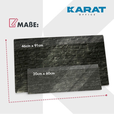 Floordirekt Stone Design Glass Magnetic Memo Board Home Office High Gloss Black 20 X 60 Cm - image 1