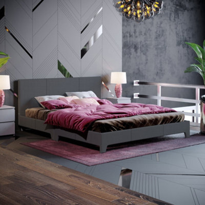 Lassic Vida Designs Victoria Dark Grey Linen Ukfr 5Ft King Size Bed Frame, 200 X 150Cm - image 1