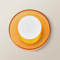 Valuelights Newbury Pair Of Amber Glass Ip44 Flush Wall Lights And Bulbs - thumbnail 4