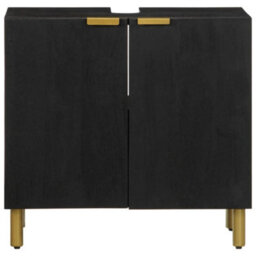 Berkfield Bathroom Sink Cabinet Black 62X33X58 Cm Engineered Wood - thumbnail 3