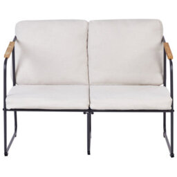 Beliani Garden Lounge Set With Table 4 Seater Vezzana Metal Light Beige - thumbnail 9
