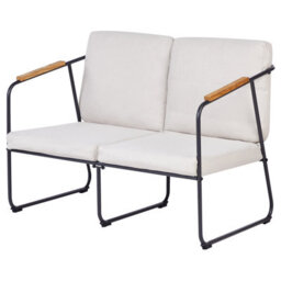 Beliani Garden Lounge Set With Table 4 Seater Vezzana Metal Light Beige - thumbnail 8