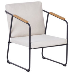 Beliani Garden Lounge Set With Table 4 Seater Vezzana Metal Light Beige - thumbnail 5