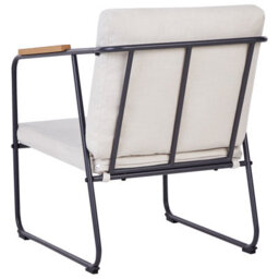 Beliani Garden Lounge Set With Table 4 Seater Vezzana Metal Light Beige - thumbnail 7