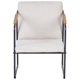 Beliani Garden Lounge Set With Table 4 Seater Vezzana Metal Light Beige - thumbnail 6
