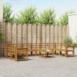 Walplus Outdoor Sofa Set 11 Pcs Natural Solid Acacia Wood - thumbnail 1