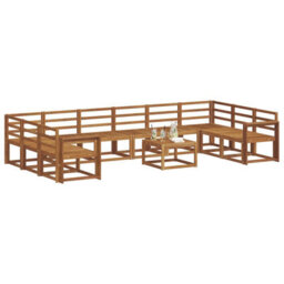 Walplus Outdoor Sofa Set 11 Pcs Natural Solid Acacia Wood - thumbnail 3
